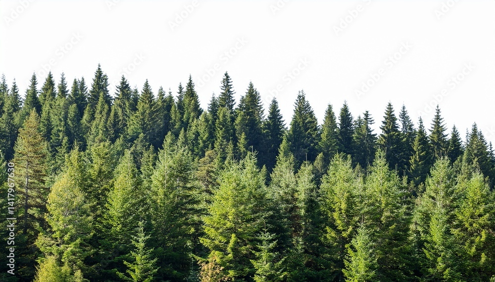 Green fir tree forest isolated Green fir tree forest isolated