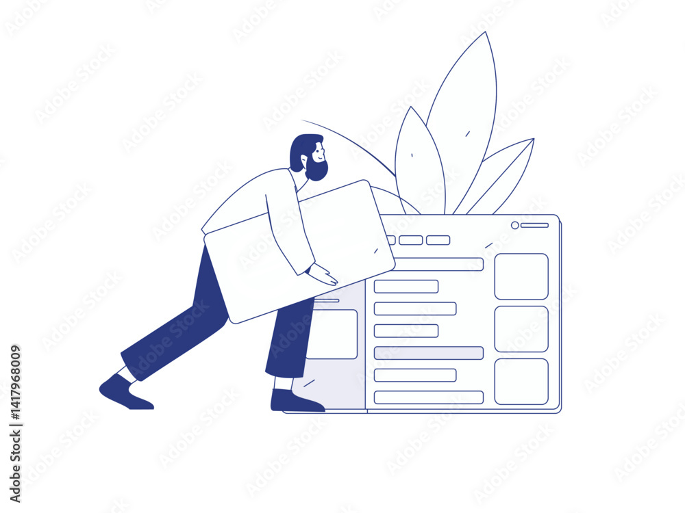 Flat vector illustration of business people operating work scene
Flat vector illustration of business people operating work scene
