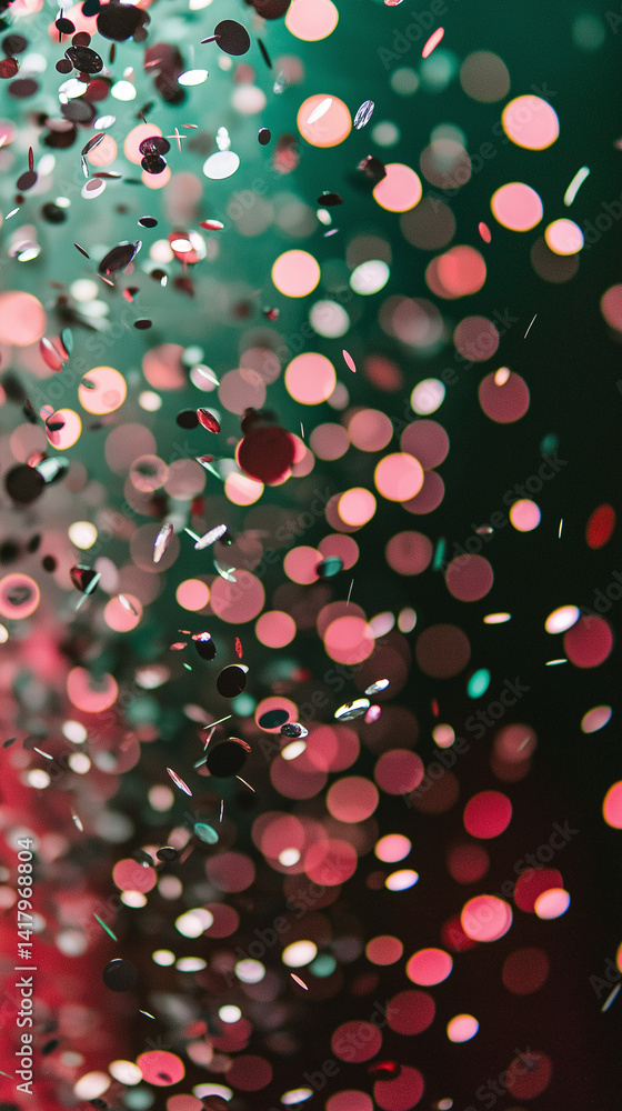 An abstract image featuring birthday and party elements close up in vibrant colors.