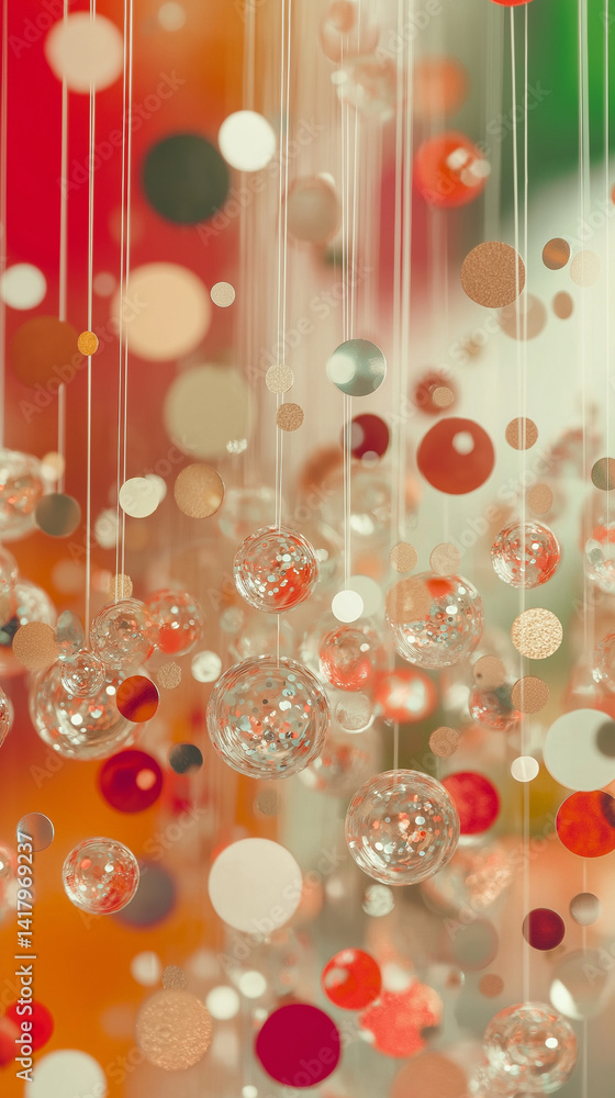 An abstract image featuring birthday and party elements close up in vibrant colors.