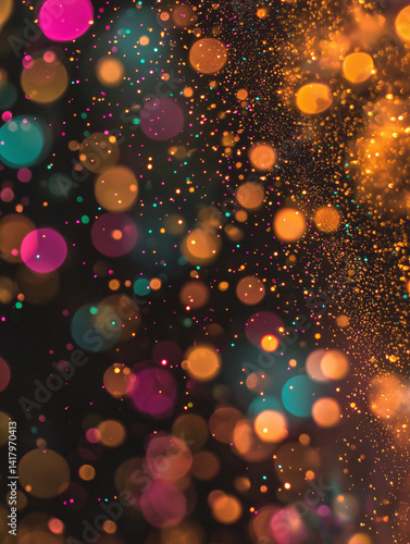 Obraz na płótnie An abstract image featuring birthday and party elements close up in vibrant colors. w salonie