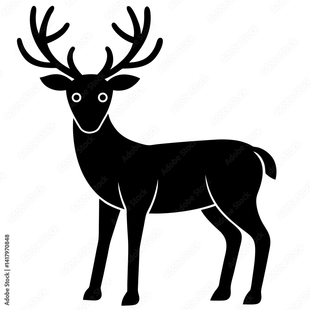 Fototapeta premium Animal reindeer silhouette vector illustrator 