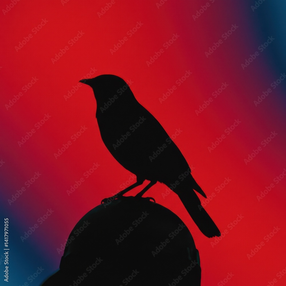 Obraz premium Psychedelic Bird Silhouette