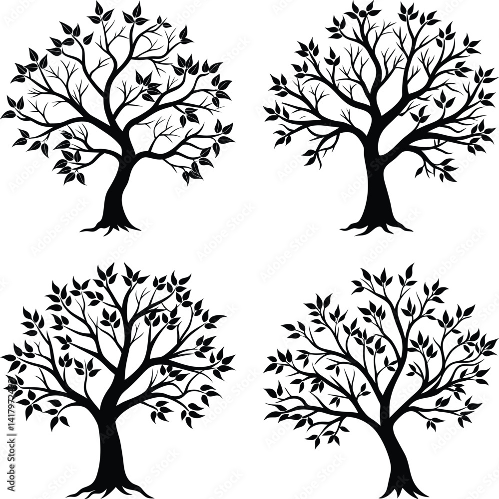 Obraz premium Tree Branch Silhouette vector illustration