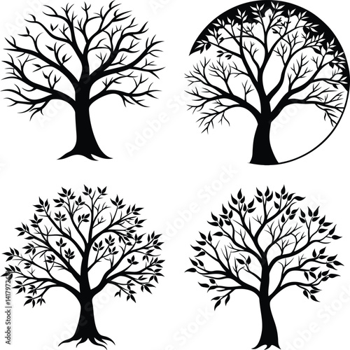 Tree Branch Silhouette vector illustration