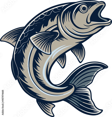 Salmon fish vector image art