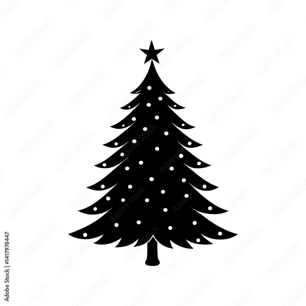 Simple Christmas Tree Silhouette vector illustration Simple Christmas Tree Silhouette vector illustration