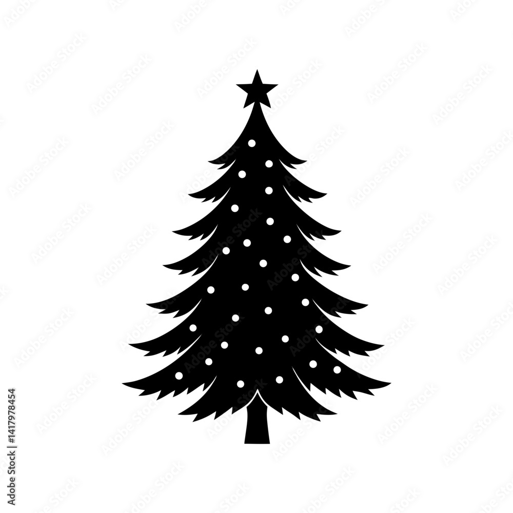 Obraz premium Simple Christmas Tree Silhouette vector illustration