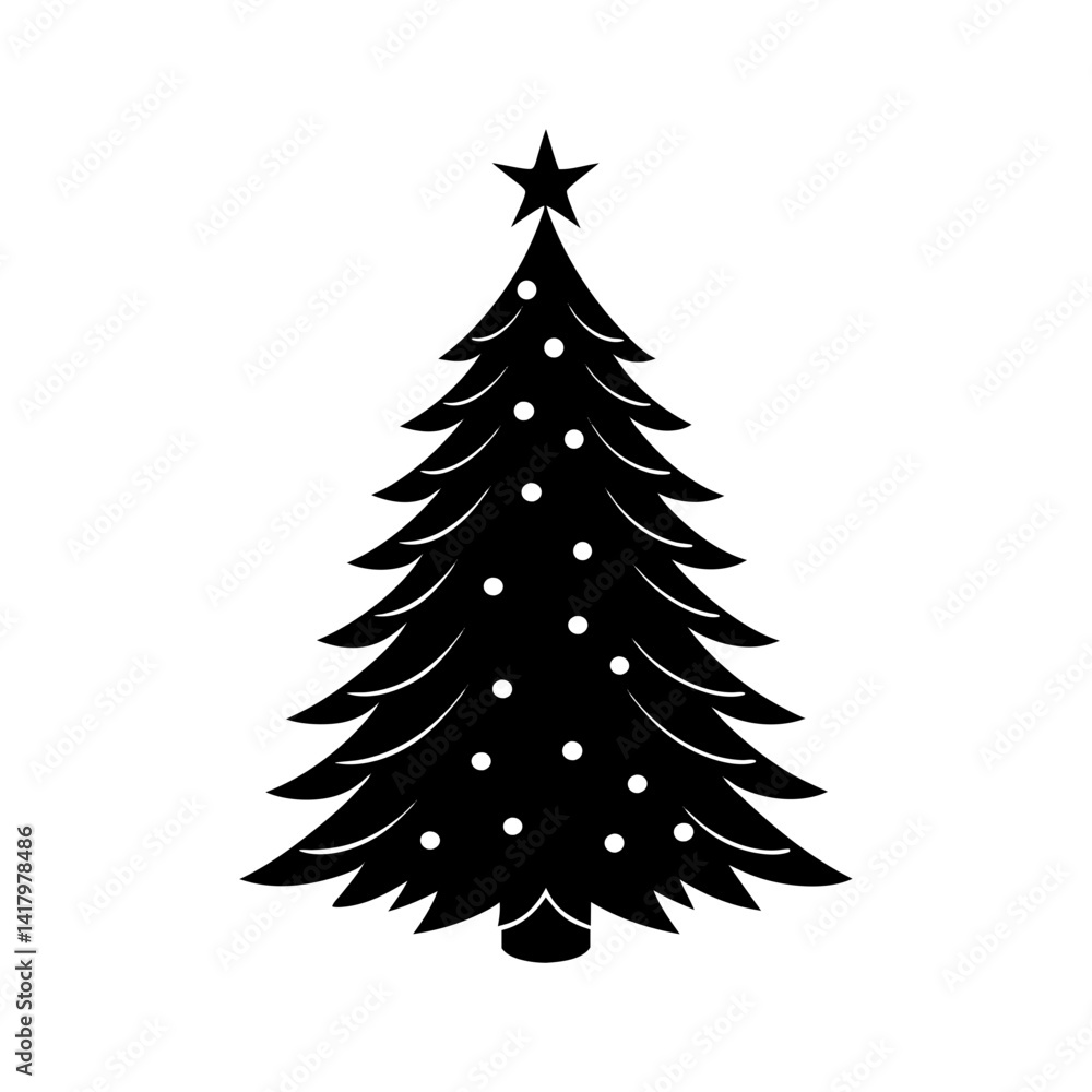 Fototapeta premium Simple Christmas Tree Silhouette vector illustration