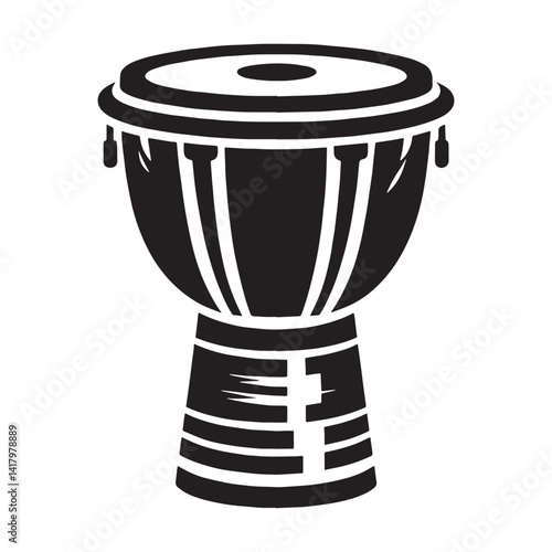 Traditional Bongo Drums silhouette, a vibrant percussion instrument – Bongo Drums illustration – Bongo Drums vector – Musical instrument silhouette

