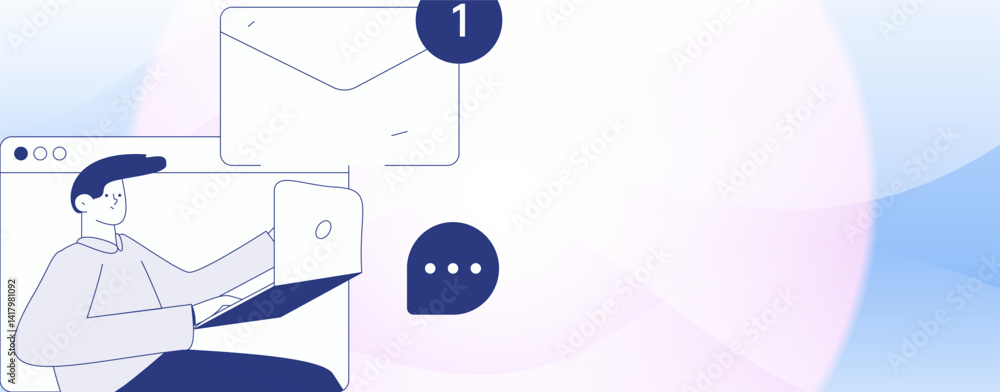 Naklejka premium Flat vector illustration of business people operating work scene