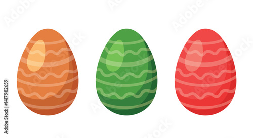 Easter eggs. Painted Easter eggs. Vector illustration.