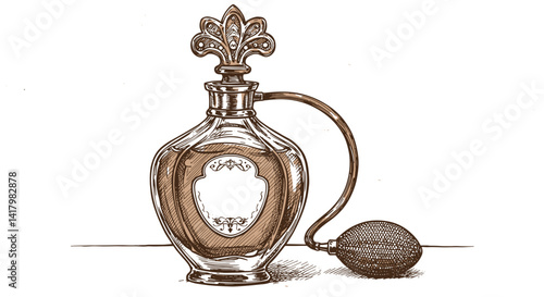 Vintage perfume bottle with decorative design