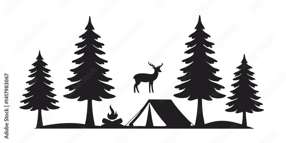 Obraz premium vector illustration of a tent
