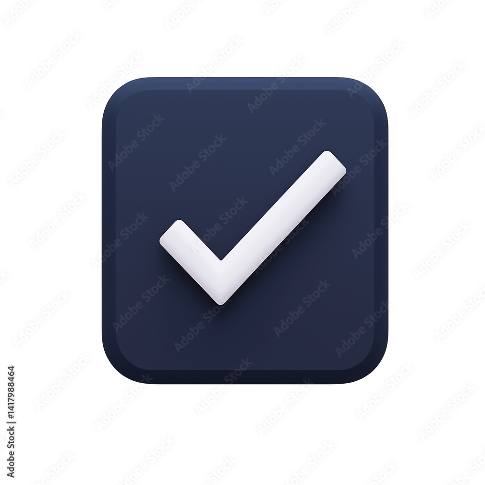 check mark icon, 3D cartoon. check mark icon, 3D cartoon.