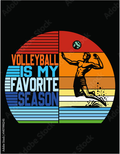 Volleyball Is My Favorite Season Cutting Files - printable editable vector art file.