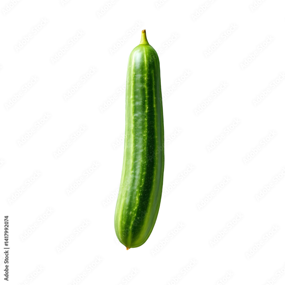 A singal Cucumber, isolated on transparent background top view A singal Cucumber, isolated on transparent background top view