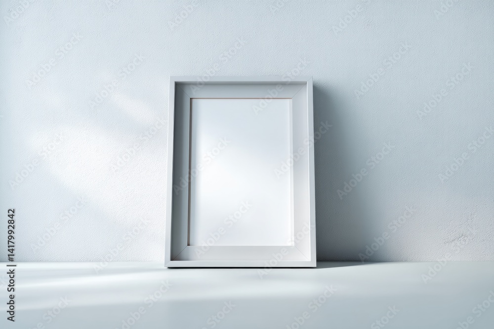clean image of minimalistic empty frame standing upright against simple white background allowing viewers to focus clean image of minimalistic empty frame standing upright against simple white background allowing viewers to focus