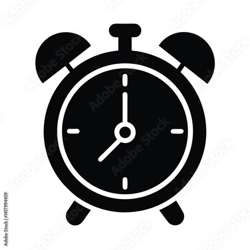 Alarm Clock Stencil Icon Vector Illustration