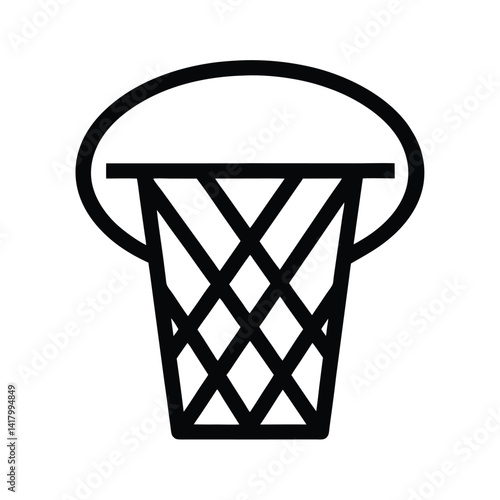 Basketball Hoop Stencil Icon Vector Illustration