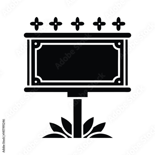 Billboard Stencil Icon Vector Illustration