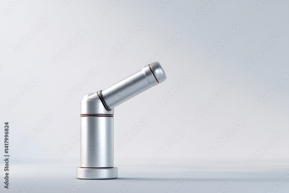 lonely robot arm handling delicate task against pristine white background lonely robot arm handling delicate task against pristine white background