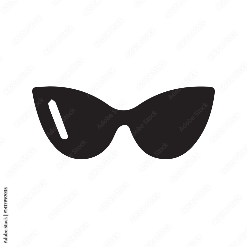 Fototapeta premium Glasses silhouette black and white vector icon