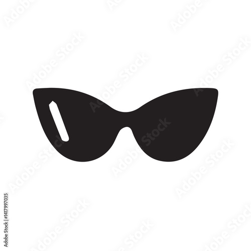 Glasses silhouette black and white vector icon