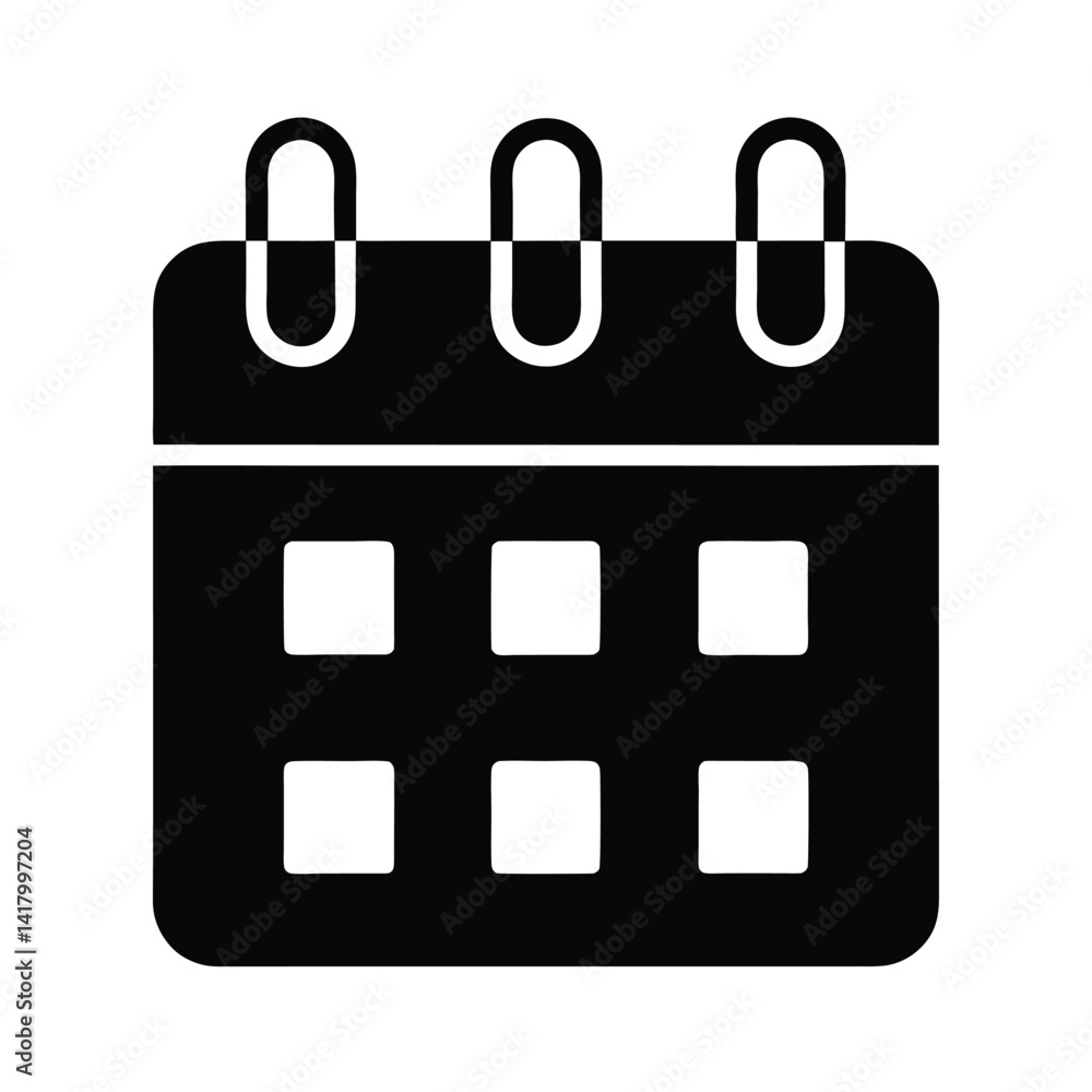 Calendar Page Stencil Icon Vector Illustration Calendar Page Stencil Icon Vector Illustration