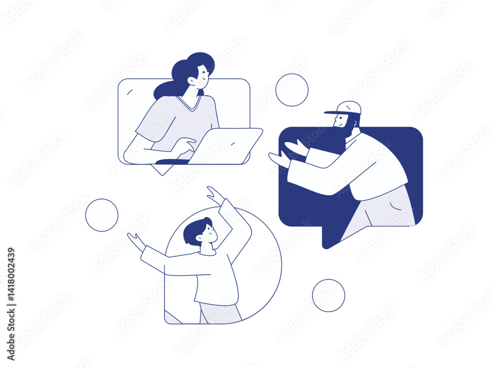 Flat vector illustration of business people operating work scene
Flat vector illustration of business people operating work scene