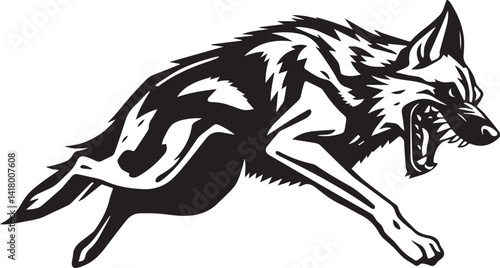 Wallpaper Mural Black and White German Shepherd Vector Illustration Torontodigital.ca