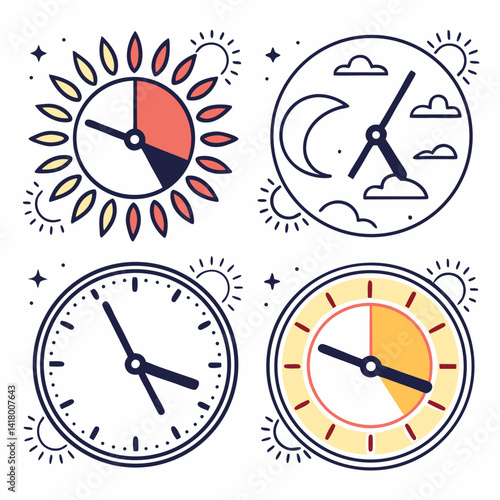 Abstract Time Elements Including Sunrise and Midday