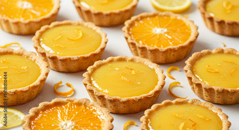 Delicious Citrus Tarts Assortment Featuring Lemon and Orange Fruit Desserts Delicious Citrus Tarts Assortment Featuring Lemon and Orange Fruit Desserts