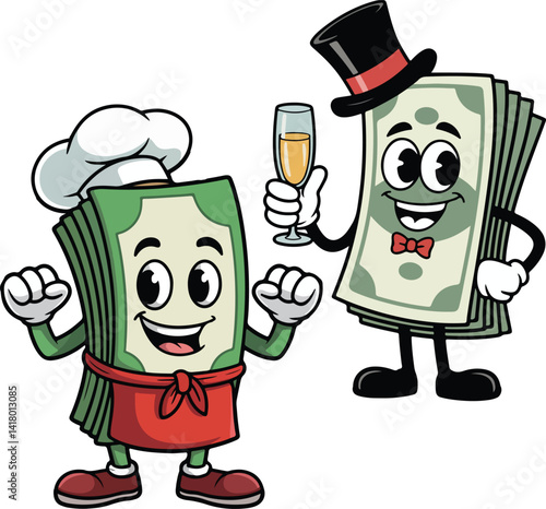 Cash Money Cartoon Vector