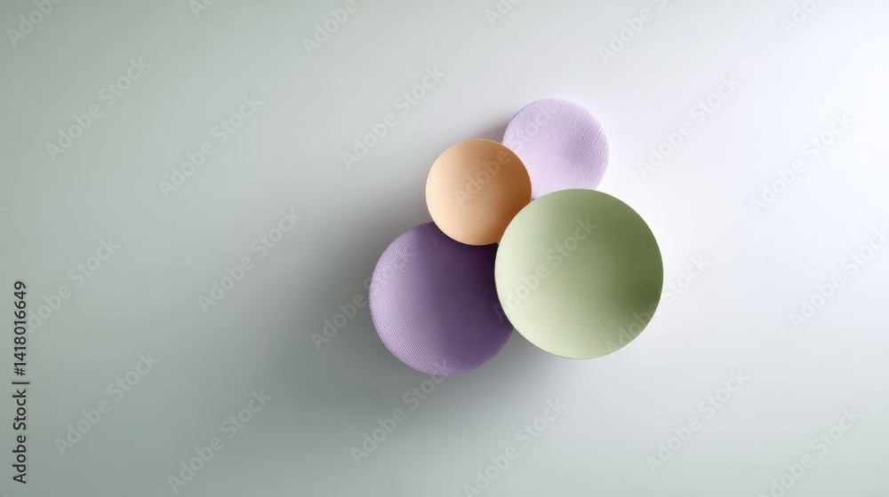 Fototapeta premium capture array of minimalistic circular shapes against neutral background