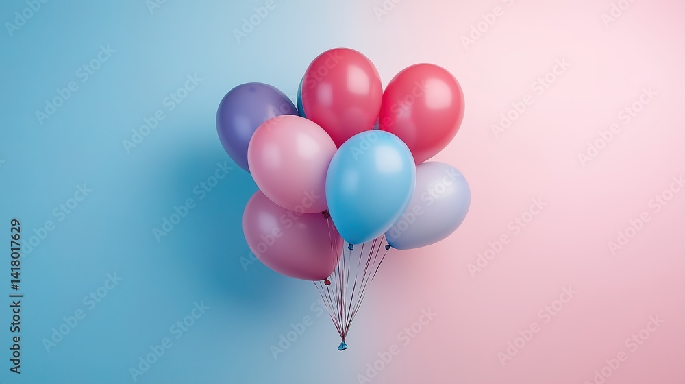 Colorful balloons floating in harmony, a joyful celebration of life and happiness Colorful balloons floating in harmony, a joyful celebration of life and happiness
