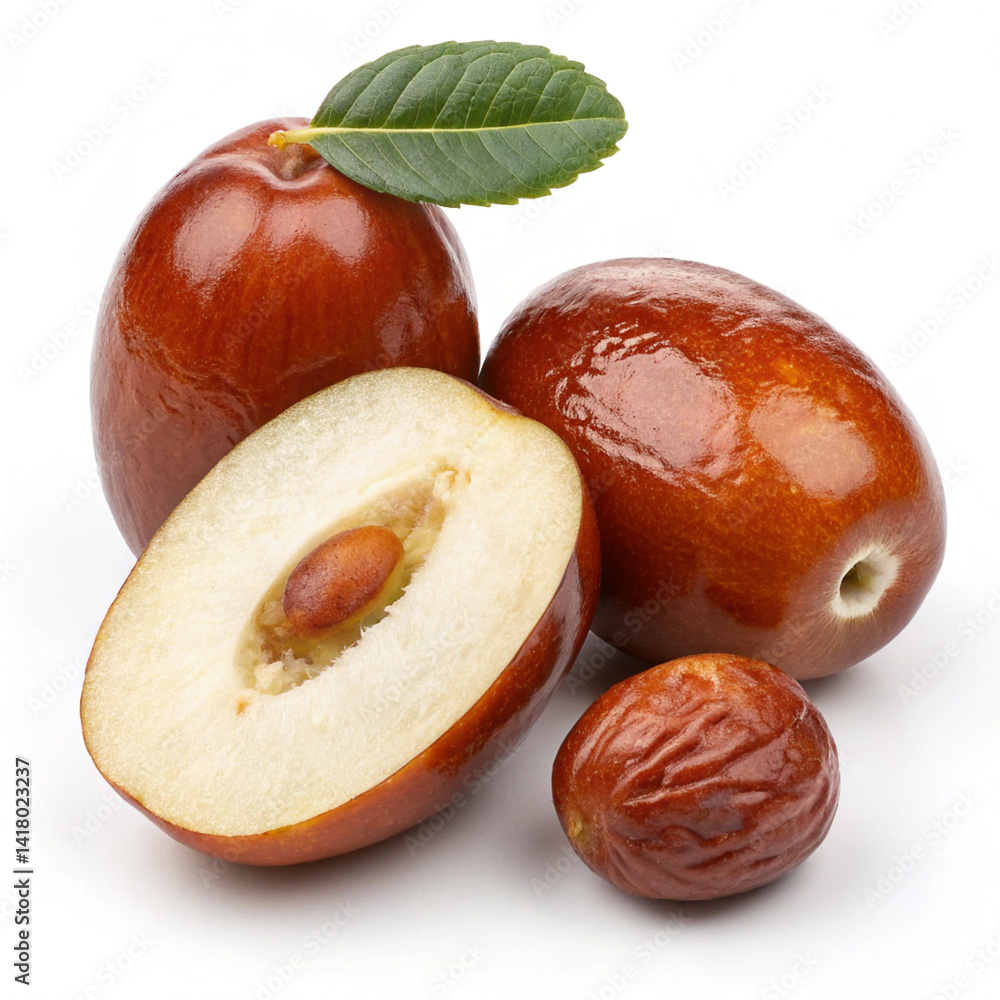 Fototapeta premium plums on white background