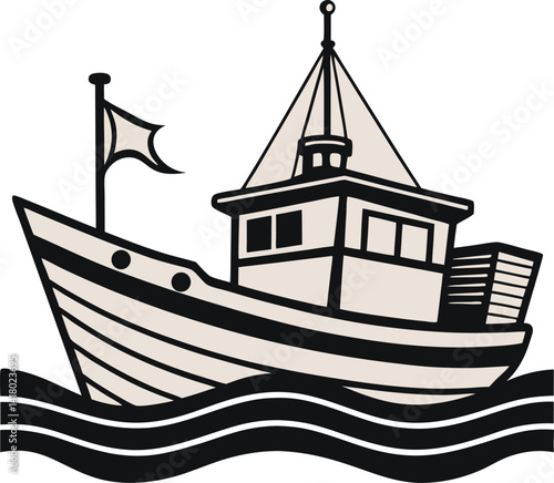 silhouette of a ship