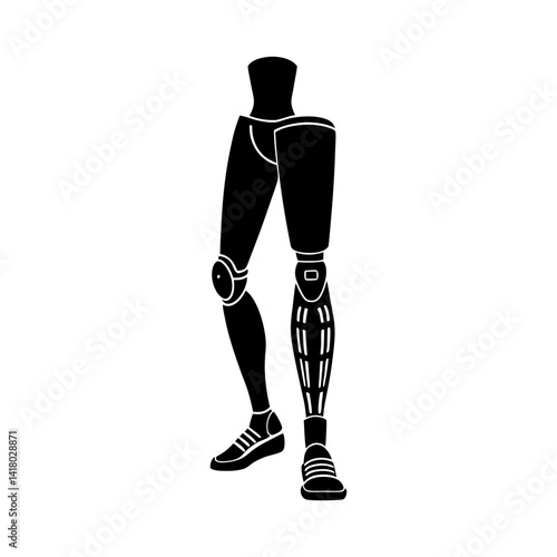 Prosthetic Limb silhouette vector