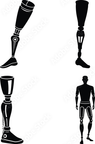 Prosthetic Limb silhouette vector