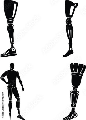 Prosthetic Limb silhouette vector