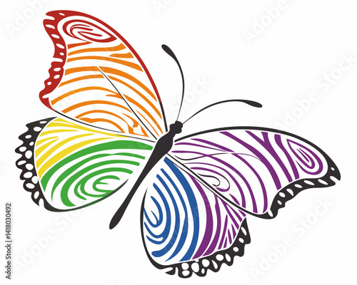 Wallpaper Mural Rainbow Butterfly Illustration Symbolizing Pride Month   Torontodigital.ca