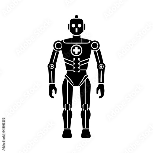 Medical Robot silhouette vector