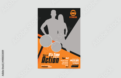 Vertical flyer template for exercise and gym training

