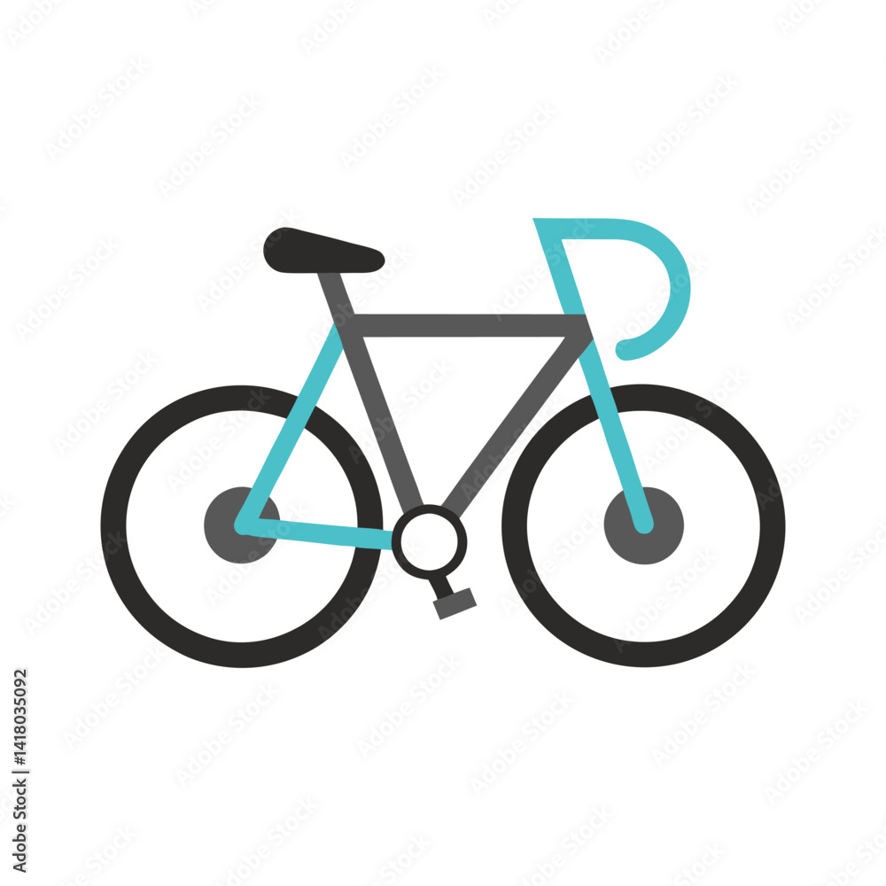 bicycle bike vehicle line icon vector art illustration