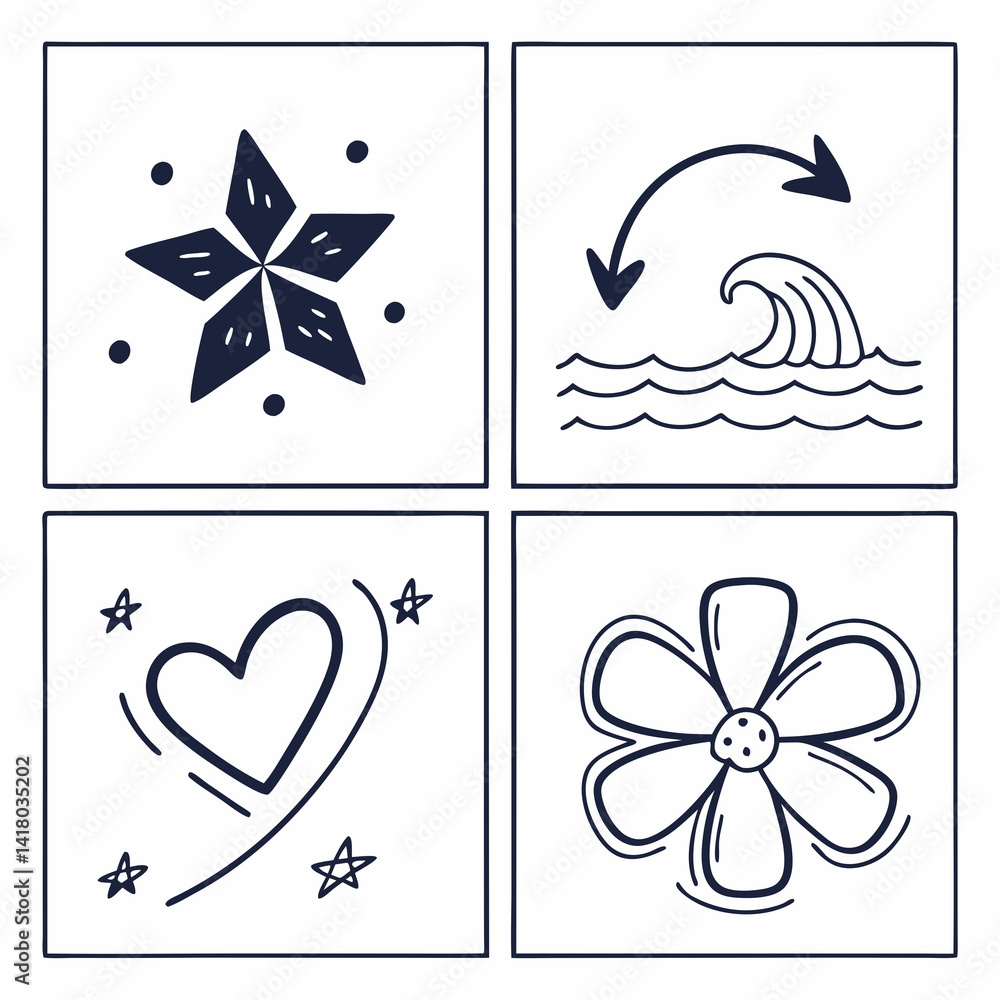 Hand Drawn Vector Icons Twinkle Stars Hand Drawn Vector Icons Twinkle Stars