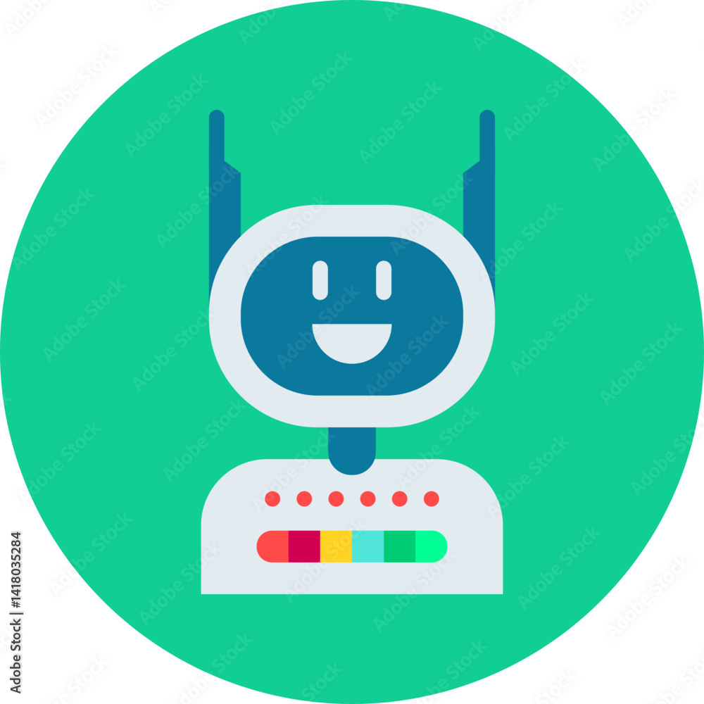 Obraz premium Robot single icon vector illustration