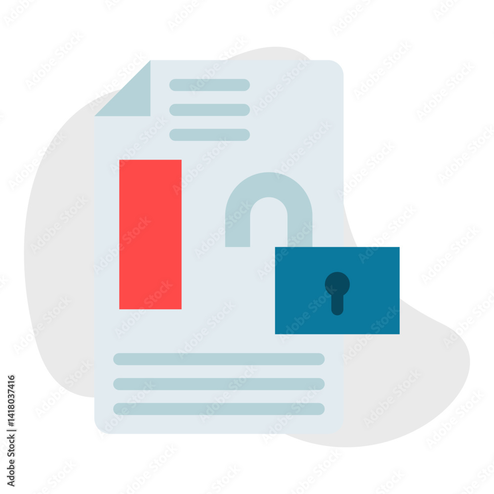 Unlock Documents single vector illustration icon Unlock Documents single vector illustration icon