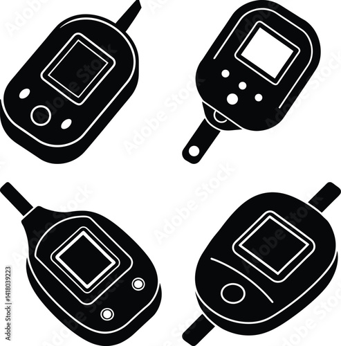 Glucose Meter silhouette vector