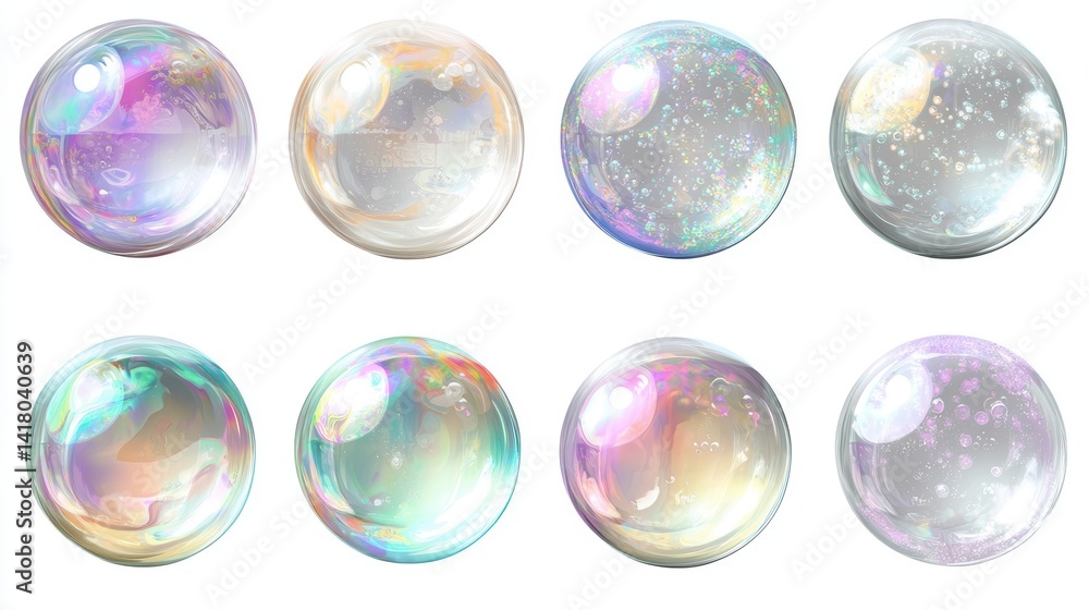 set of colorful bubbles set of colorful bubbles